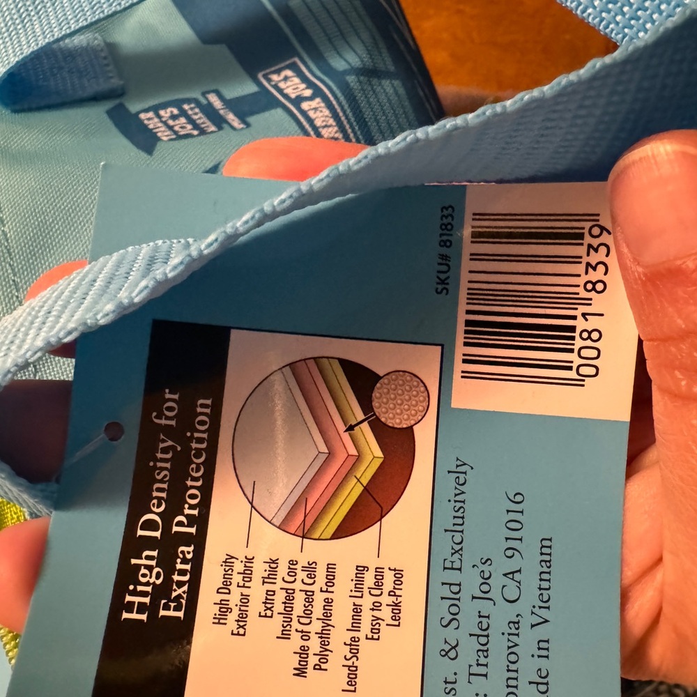 Mini Blue and Orange Trader Joe's Insulated Bag
